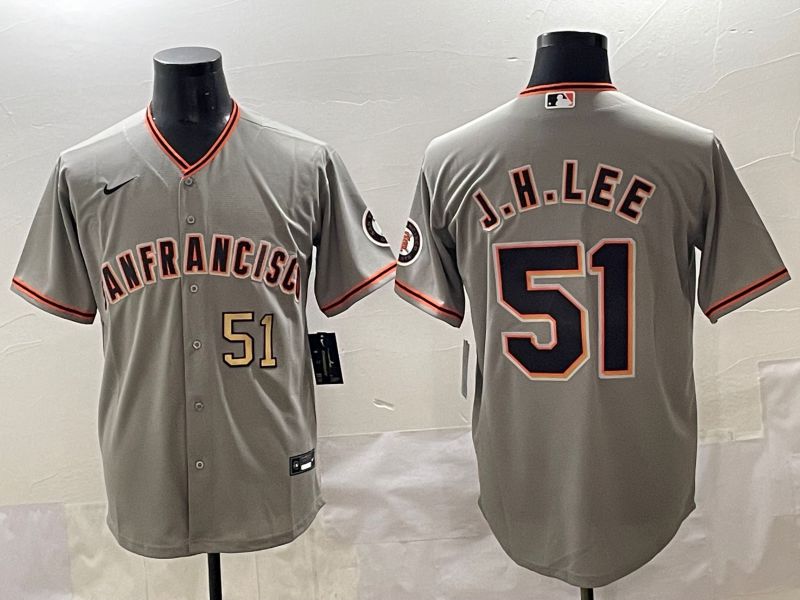 Men 2025 San Francisco Giants #51 J.H.Lee Grey Game Nike MLB Jersey style 16